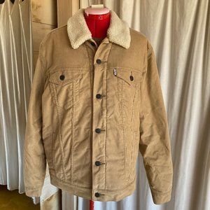 Levi's Mens Sherpa Trucker Jacket, Tan Size Large NWOT
